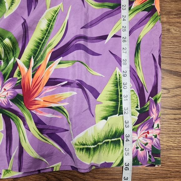 Women's 100% Silk Bold Floral Print Faux Wrap Skirt Size 4 - Picture 8 of 11